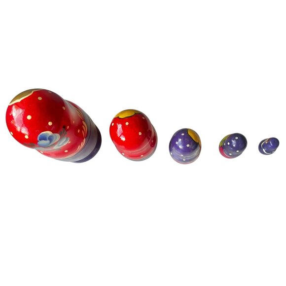 Hand Painted Russian Matryoshka Nesting Dolls Set Of 5 6.5-Inch Tall - Picture 8 of 11